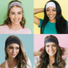 Picture of TERSE Headbands for Women, 4 inches Wide, Non Slip Women's Hair Bands, Stretchy Sweat Bands, Hair Accessories for Yoga Workout Every Day Basic Fashion, Black, White, Grey