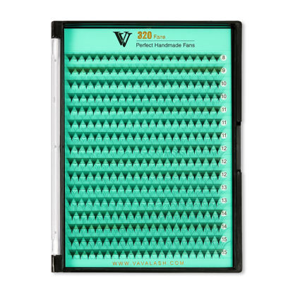 Picture of VAVALASH Premade Fans Eyelash Extensions 320 Fans 10D 14D 16D 20D 0.03 0.05 0.07 Thickness C/D Curl Middle Stem Heat Bonded Premade Fans Russian Volume Lash Extensions (320 Fans-12D-0.03-C-8-15mm)