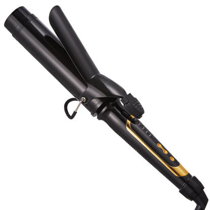 Picture of Lanvier 1 1/2 Inch Curling Iron 1.5" Barrel Curling for Medium & Long Hair with Soft and Relax Curls, Up to 450°F Worldwide Voltage (100-240V) Hair Curler for Traveling, Hair Waving Style Tool - Black