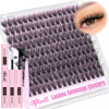 Picture of Fluffy Lash Clusters Kit Wispy Lash Extension Kit 10-18MM Natural Lashes Clusters 180PCS Cluster Eyelash Extensions with Lash Bond and Seal and Lash Applicator DIY Eyelash Extension Kit by Pleell