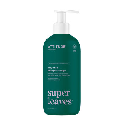 Picture of ATTITUDE Body Lotion, EWG Verified Moisturizer, Vegan Skin Care Products, Non-Greasy, Hydrating for Dry Skin, Cruelty Free, Moisturizing, White Tea Leaves, 16 Fl Oz