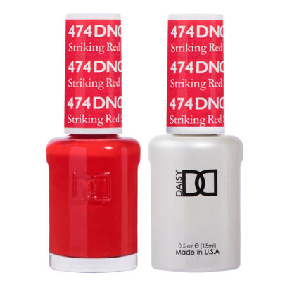 Picture of DND Gel Polish Set - 1 each of Red Gel Polish and Red Nail Polish, 474 Striking Red, 0.5 Fl Oz