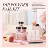 Picture of AZUREBEAUTY Dip Powder Nail Starter Kit, 4 Colors Translucent Jelly Nude Gentle Pink Dipping Powder System Liquid Set with Base & Top Coat Activator for French Nail Art Manicure Salon DIY