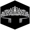 Picture of Silver Crown for Women Crystal Princess Tiaras Rhinestone Queen Crowns Wedding Bridal Hair Accessories Birthday Prom Pageant Party Coming of Age Ceremony Photo Props (Silver1)