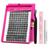 Picture of VEYESBEAUTY Lash Clusters Kit Fluffy Individual Lash Extensions VBmuse 3D Layered Volume Eyelashes kit Thin & Invisible Band Wispy Faux Mink Lash Mixed Length 10-18mm with Bond&Seal Remover Applicator
