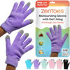 Picture of ZenToes Moisturizing Gloves for Dry Hands and Eczema, Gel Infused with Jojoba Seed Oil, Olive Oil and Vitamin E, Overnight Hand Moisturizer (OSFM, Fuzzy Lilac with Media Tips)