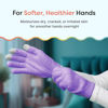 Picture of ZenToes Moisturizing Gloves for Dry Hands and Eczema, Gel Infused with Jojoba Seed Oil, Olive Oil and Vitamin E, Overnight Hand Moisturizer (OSFM, Fuzzy Lilac with Media Tips)