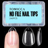 Picture of TOMICCA Almond Nail Tips Acrylic False Nails 240Pcs Almond Nails Gel Nail Tips Short Almond Gel x Tips Half Matte Nail Extension Tips Home DIY Nail Salon