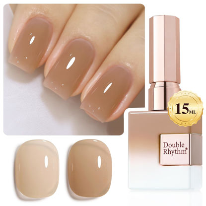 Picture of Double Rhythm Translucent Gel Polish Sheer Neutral Natural Light Milky Same Color Same Bottle 15ML Jelly Nail Polish Nail Art DIY at Home (Nude-A1372)