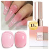 Picture of Double Rhythm Translucent Gel Polish Sheer Neutral Natural Light Milky Same Color Same Bottle 15ML Jelly Nail Polish Nail Art DIY at Home (Sheer Pink-A1386)