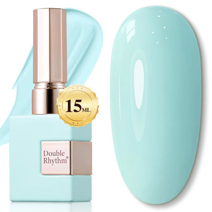 Picture of Double Rhythm Translucent Gel Polish Sheer Neutral Natural Light Milky Same Color Same Bottle 15ML Jelly UV Nail Polish Nail Art DIY at Home (Pale Blue-A1031)