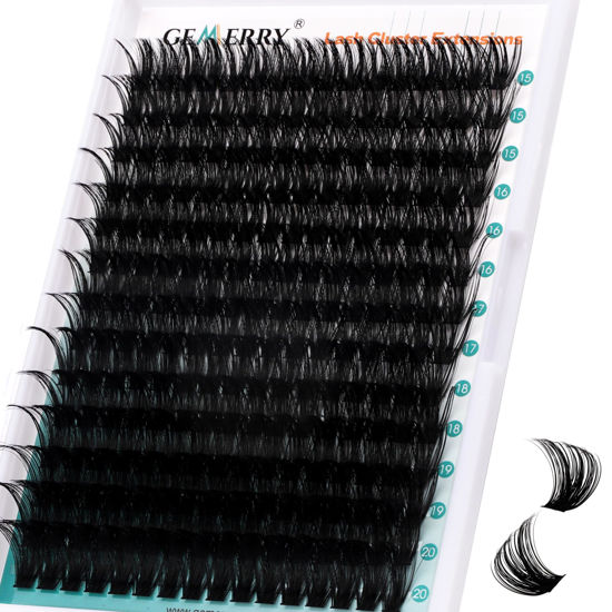 Picture of Eyelash Clusters Fluffy Lash Clusters Thick 280pcs Cluster Eyelash Extensions DIY At Home Individual Lashes Cluster Lashes by GEMERRY（100P-15-20mm)