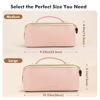 Picture of Prite Travel Cosmetic Bag Makeup Organizer Bag For Women Large Capacity Waterproof PU Leather Toiletry Bag with Handle and Clear Divider(Large Pink)