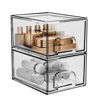 Picture of ZHIAI 2 Pack Clear Stackable Cosmetic Organizer, Acrylic Drawer, Plastic Organizer for Dresser, Vanity, Kitchen Cabinet, Pantry, Home Organization and Storage