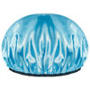 Picture of Aquior Shower Cap,Extra Large Triple Layer Bathing Cap with Dry Hair Function for Women Microfiber Terry Cloth Silky Satin 100% Waterproof Reusable Long Hair Bath Caps (Blue)