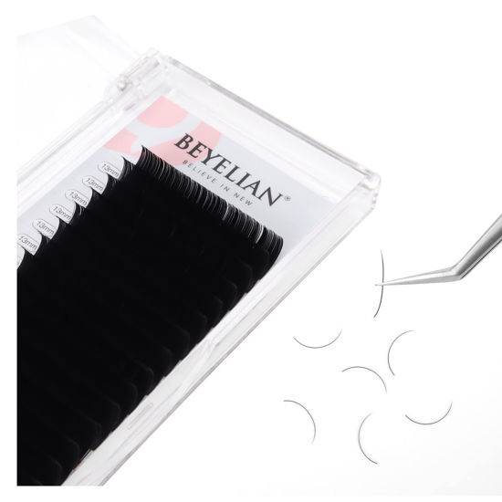 Picture of BEYELIAN Eyelash Extensions, Individual Lashes, 0.15mm D Curl 13mm Super Matte Classic Lash Extensions, Ellipse Flat Eyelash Extension, Light and Soft Natural Look for Professional Salon Use