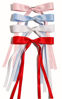 Picture of Women's Hair Clips with Tassels, Ribbon Bowknot & Long Tails - 4pcs Barrettes Claw Clips with Bows (Pink, Light Blue, White, Red)