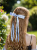 Picture of Women's Hair Clips with Tassels, Ribbon Bowknot & Long Tails - 4pcs Barrettes Claw Clips with Bows (Pink, Light Blue, White, Red)