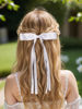 Picture of Women's Hair Clips with Tassels, Ribbon Bowknot & Long Tails - 4pcs Barrettes Claw Clips with Bows (Pink, Light Blue, White, Red)