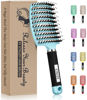 Picture of KTKUDY Detangling Brush Boar Bristles Hair Brush Make Hair Shiny & Healthier Curved and Vented Detangler Brush for Women Men Kids Wet and Dry Hair (light Blue)