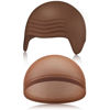 Picture of Syhood 2 Pieces Halloween Bald Cap Makeup Latex Bald Head Wig Caps Bald Hat Cosplay Costume for Adults(Dark Brown)