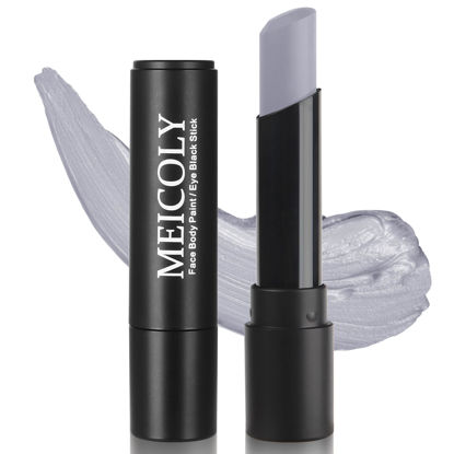 Picture of MEICOLY Grey Eye Black Stick,Highly Pigmented Face Body Paint Eye Paint,Professional Halloween SFX Grayscale Homestuck Cosplay Makeup,Cream Sporting Face Paint for Baseball/Softball/Football/Lacrosse