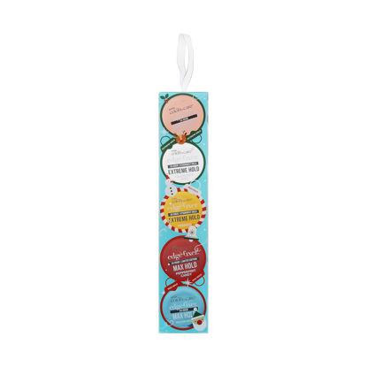 Picture of KISS Colors & Care Special Limited Edition Edge Fixer Holiday Gift Set, Extreme Hold & Maximum Hold Hair Styling Edge Control Gel for Textured Hair, Biotin Infused, 5 Assorted Scents, 1 oz.(30mL) Each
