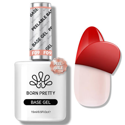 Picture of Born Pretty Peel Off Base Gel, Peelable Base Gel Coat for Gel Polish, Peelable Clear Foundation for Use with U V LED Nail Lamp, Nail Practice U V Nail Lamp Required Perfect for Beginners 15ML