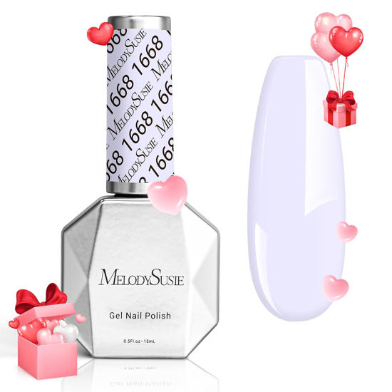 Picture of MelodySusie Thick White Gel Nail Polish,0.5fl oz Soak Off UV LED Purple White Gel Polish Gift for Women Nail Art Manicure Salon DIY Nail Design Decoration at Home-1668