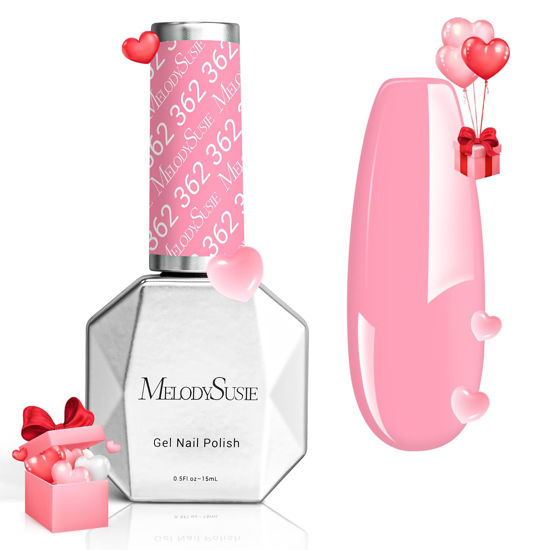 Picture of MelodySusie Thick Pink Gel Nail Polish,0.5fl oz Milky Pink Nails Soak Off UV LED Light Pink Gel Polish Christmas Gift for Women Nail Art Manicure Salon DIY Nail Design Decoration at Home-362