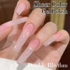 Picture of Double Rhythm Translucent Gel Polish Sheer Neutral Natural Light Milky Same Color Same Bottle 15ML Jelly Nail Polish Nail Art DIY at Home (Milky Pink Glitter-A1379)