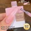 Picture of Double Rhythm Translucent Gel Polish Sheer Neutral Natural Light Milky Same Color Same Bottle 15ML Jelly Nail Polish Nail Art DIY at Home (Milky Pink Glitter-A1379)
