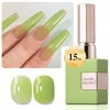 Picture of Double Rhythm Translucent Gel Polish Sheer Neutral Natural Light Milky Same Color Same Bottle 15ML Jelly Nail Polish Nail Art DIY at Home (Green-A1408)