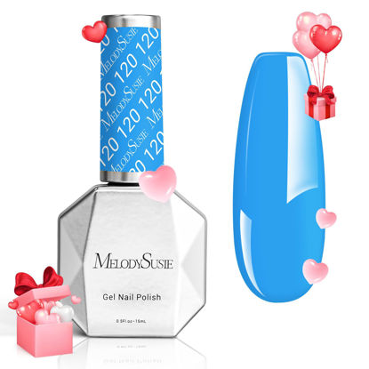 Picture of MelodySusie Thick Light Blue Gel Nail Polish,0.5fl oz Ocean Blue Nails Soak Off UV LED Baby Blue Gel Polish Christmas Gift for Women Nail Art Manicure Salon DIY Nail Design Decoration at Home-120