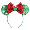 Picture of LSHDXD Christmas Mouse Ears Bow Headband Hair Hoop, Glitter Mouse Hair bands Hair Accessories Headdress for Christmas Party Supplies Hot Pink Princess Dress Up