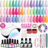 Picture of VANREESA 42 Pcs Gel Nail Polish Kit with U V Light 24 Popular Colors Gel Nail Polish Set Green Blue Purple Pink Orange Complete Gel Nail Kit with Manicure Tools Christmas Gifts for Women Girls