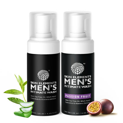 Picture of Skin Elements Men's Intimate Wash Combo - Pack of 2 | Tea Tree Oil (Classic)+Passion Fruit | Prevents Itching, Irritation & Bad Odor | (240 ml)