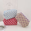 Picture of SxoSyo 2 Pcs Cosmetic Bags for Women Makeup Bag Purse Travel Toiletry Zipper Storage Pouch Make up Brushes Organizer for Gifts (Checkered, Blue 2)