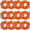 Picture of IVARYSS Orange Scrunchies, Premium Velvet Soft Fall Hair Scrunchy, Halloween Thick Elastic Bands, Hair Accessories for Women and Girls, 12 Pack