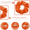 Picture of IVARYSS Orange Scrunchies, Premium Velvet Soft Fall Hair Scrunchy, Halloween Thick Elastic Bands, Hair Accessories for Women and Girls, 12 Pack