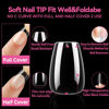 Picture of UNA GELLA Short Coffin Nail Tips 216pcs Short Coffin Gel x Nail Tips 12 Sizes Short Coffin Full Cover Nail Tips Soft Gel Clear Fake Nails Extension for Home DIY Nail Salon