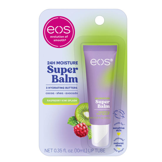 Picture of eos 24H Moisture Super Balm- Raspberry Kiwi Splash, Lip Mask, Day or Night Lip Treatment, Made for Sensitive Skin, 0.35 fl oz