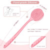 Picture of Manmihealth Silicone Back Scrubber(Thick Bristles) & Soft Bath Glove Set, Super-Exfoliating Body Scrubber & Super-Lathering Shower Brush Combination, with a Free Hook.(Pink)