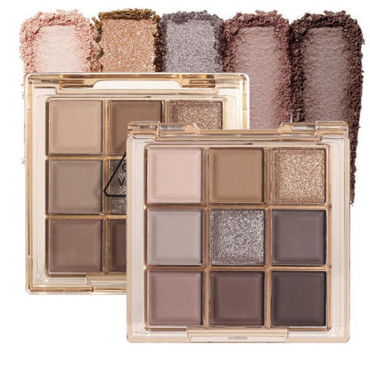 Picture of CAKAILA 9Colors Nude Eyeshadow Palette Makeup,Taupe Bronze Brown Matte Cream Eye Shadow,High Pigmented Natural Neutral Eyeshadow Palette Nude,Naturing-Looking Long Lasting Waterproof Blendable