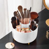 Picture of Diesisa Makeup Brush Holder Organizer,360° Rotating Makeup Brush Organizer,5 Slot Make up Brushes Cup for Cosmetics, Nail Polish, Art Supply, Bathroom Vanity Desktop Organizer - White