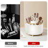Picture of Diesisa Makeup Brush Holder Organizer,360° Rotating Makeup Brush Organizer,5 Slot Make up Brushes Cup for Cosmetics, Nail Polish, Art Supply, Bathroom Vanity Desktop Organizer - White