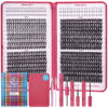 Picture of Lash Clusters Kit with Bottom Lashes, Lash Extension Kit With 30D40D50D60D Fluffy Upper Wispy Lash Clusters & 2 Type Bottom Lash Clusters,EyeLash Extension Kit with Black Bond & Clear Glue 2 In 1