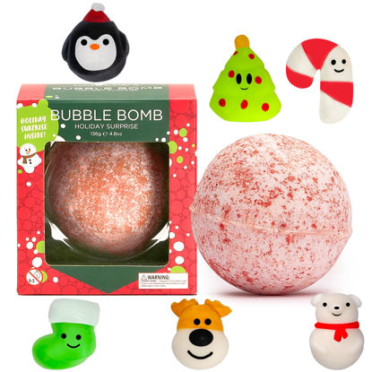 Picture of Christmas Bath Bomb for Kids with Surprise Bath Toys Inside (Gift Set) - Christmas Gifts & Stocking Stuffers for Kids, Boys and Girls - Holiday Bubble Bath with Cheerful Scent, USA Made by Two Sisters