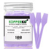 Picture of Kopperko 100 Pack 2.5 Inch Cosmetic Spatulas - Small Plastic Spatula for Cosmetics, Creams, & Crafts | Makeup Spatula or Multipurpose Mini Applicator for Mixing, Skincare, or Scraping Jars | Purple