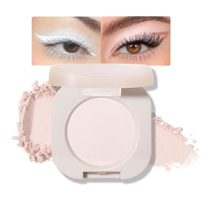 Picture of FeiCuiYun Monochrome Matte Eyeshadow Primer, Matte nude eyeshadow, White Eyeshadow, Neutral Matte Pressed Powder Single Vegan Eyeshadow; Talc, Paraben & Cruelty Free, Moonlight(01)